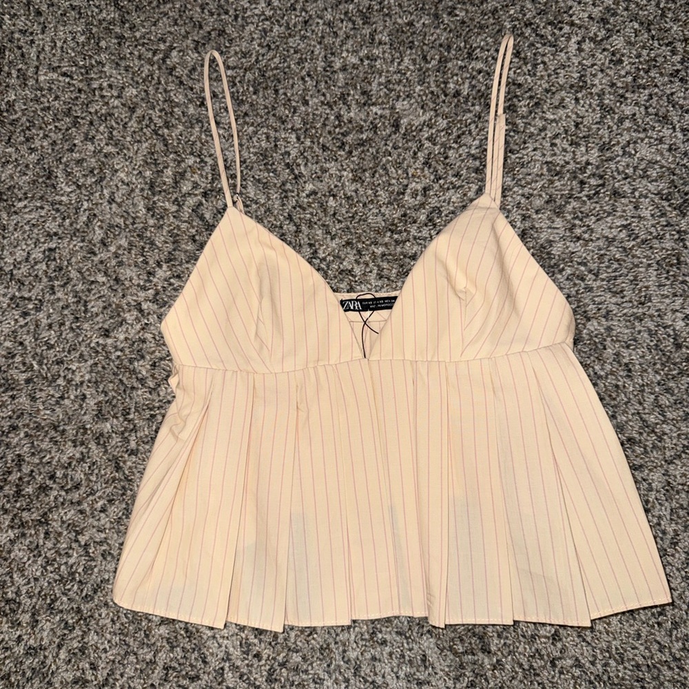 Zara Cream Pinstripe Camisole